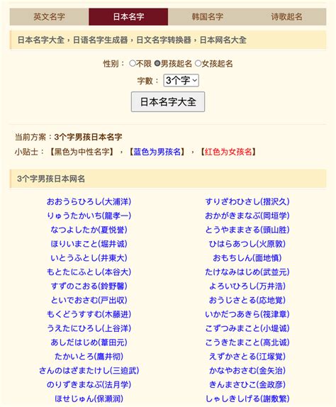 日本 取名|日本名字產生器：逾7億個名字完整收錄 